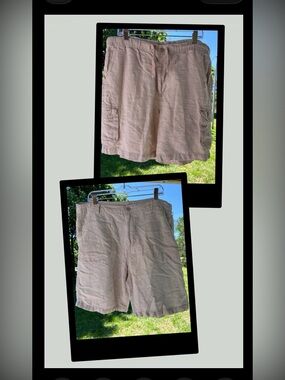 Lot Of 2 100% Linen Ocean & Coast 38 Short Travel Luxury Resort Vacation Outdoor